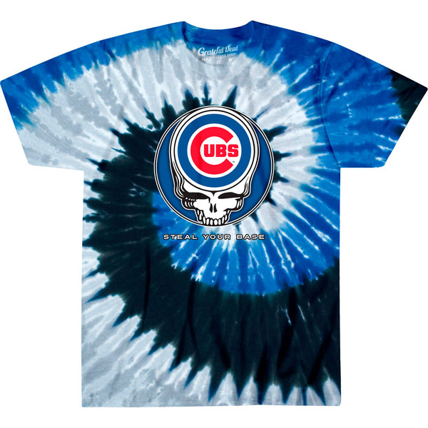 Chicago Cubs Steal Your Base Tie-Dye T-Shirt by Liquid Crystal