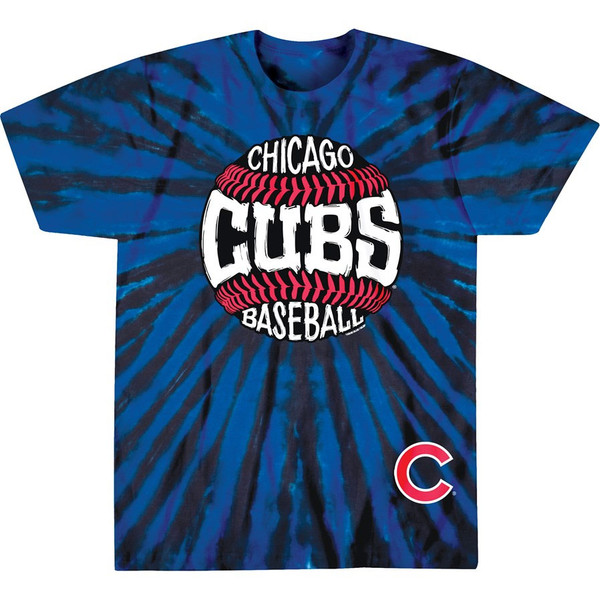 Chicago Cubs Burst Tie-Dye T-Shirt by Liquid Crystal