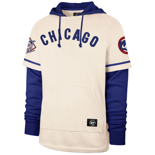 Men's '47 Cream Toronto Blue Jays Heritage Shortstop Jersey Four-Snap Hoodie Size: Extra Large