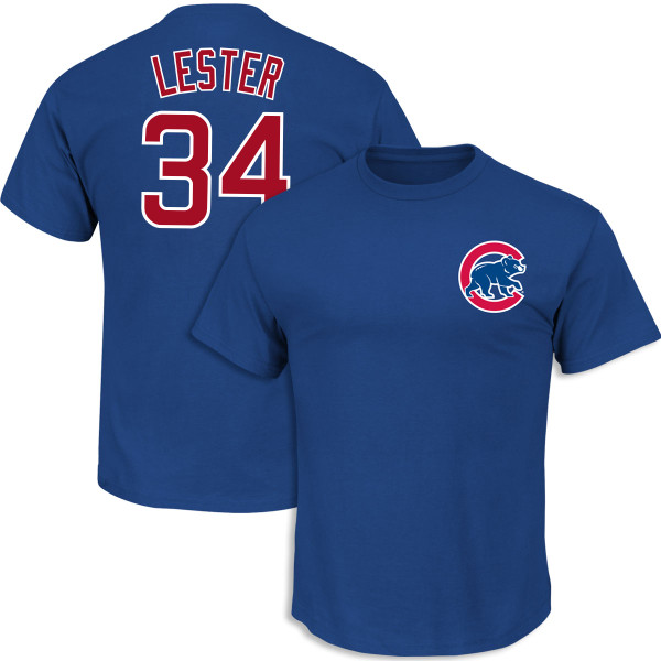 John Lester Chicago Cubs Jersey T Shirt Majestic Blue Short 