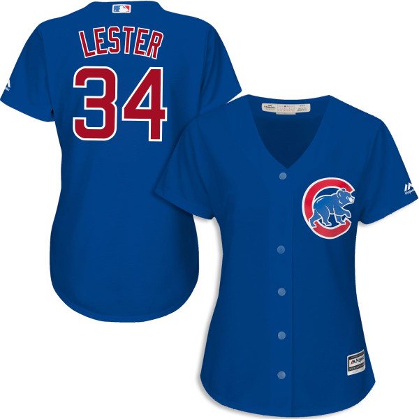 Jon Lester Chicago Cubs Majestic Women's Cool Base Player Jersey - White