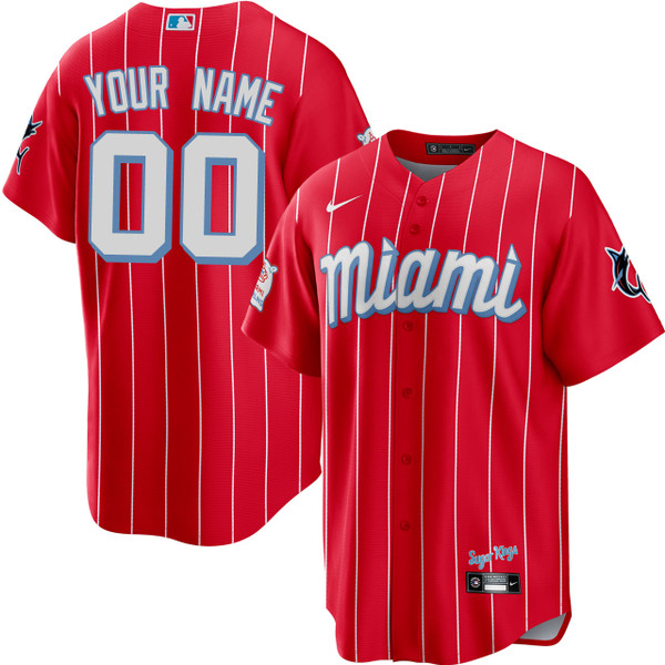 Miami Marlins Baseball Jersey 2023 Custom Name & Number