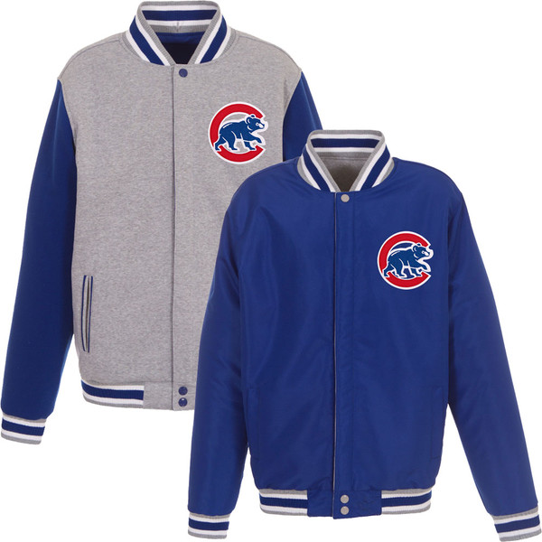 Buffalo Bills Poly Twill Varsity Jacket - Gray/Royal X-Large