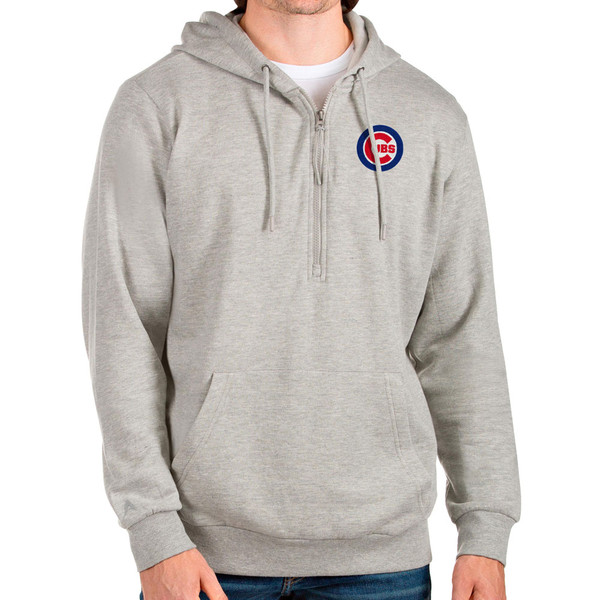 Los Angeles Dodgers Antigua Action Quarter-Zip Pullover Sweatshirt -  Heathered Gray