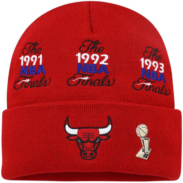 Mitchell & Ness Chicago Bulls Red Hardwood Classics The Champs Fitted Hat