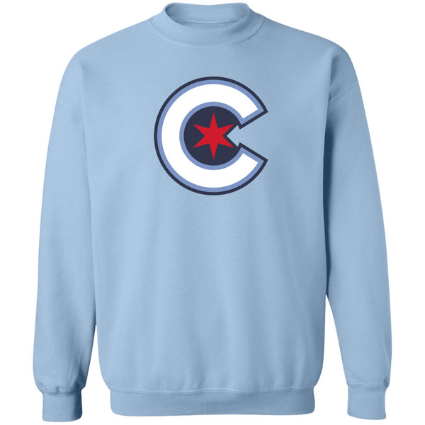 Stitches Chicago Cubs City Connect Distressed Crew Sweatshirt Small