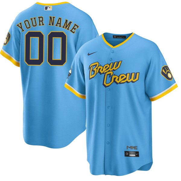 MLB Milwaukee Brewers Baseball Jersey Custom Name & Number