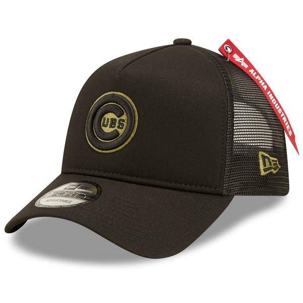 Green Bay Packers New Era x Alpha Industries A-Frame 9FORTY Trucker  Snapback Hat - Black