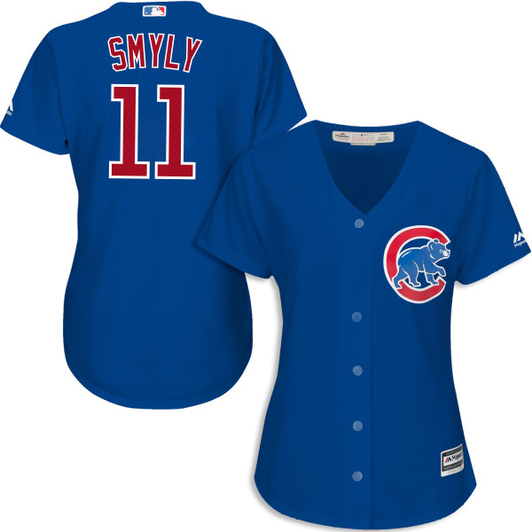 Women's Majestic Chicago Cubs #11 Drew Smyly Authentic Pink