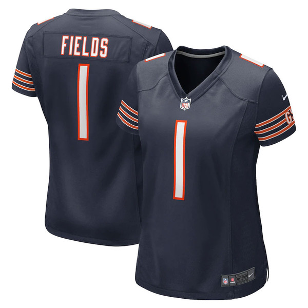 Nike Chicago Bears Justin Fields Mens White Replica Game Jersey