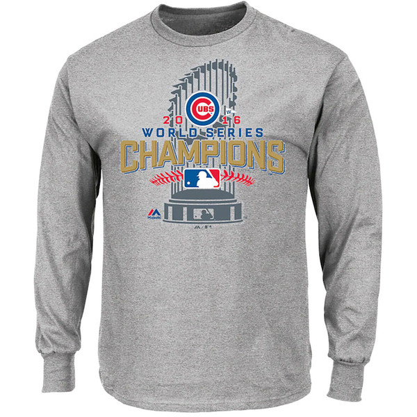 Majestic Chicago Cubs 2016 World Series Champions Hoodie Sweatshirt Size L