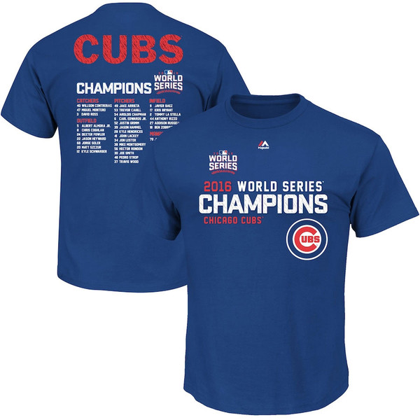 Chicago Cubs 2016 World Series Champions Sweet Lineup Roster T-Shirt
