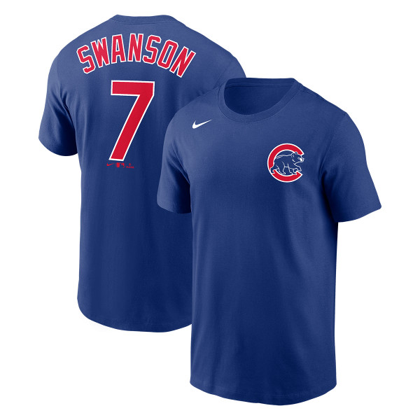 Chicago Cubs Dansby Swanson Autographed Blue Nike Jersey Size L Beckett BAS  QR Stock #215513 - Mill Creek Sports
