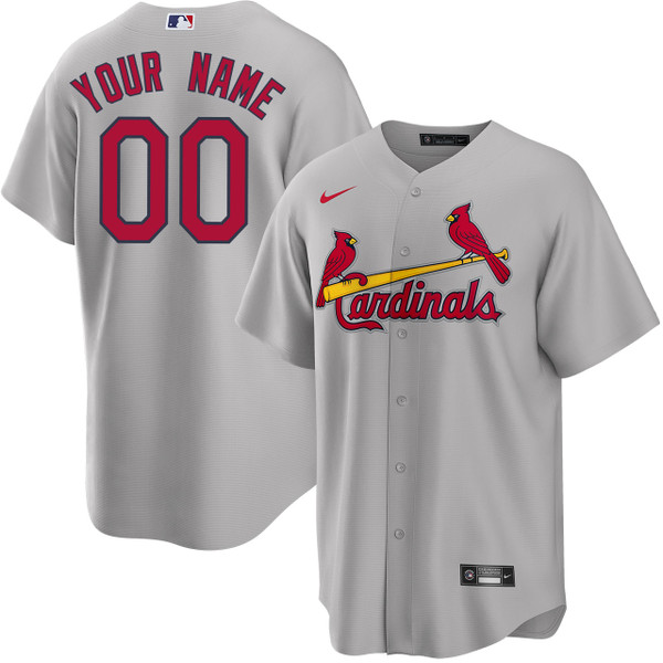Nike / MLB St. Louis Cardinals Personalized Gray Road Jersey by Nike