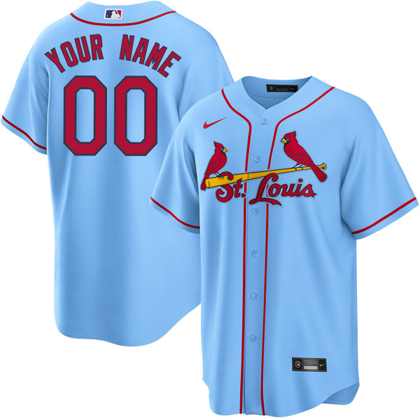 St. Louis Cardinals Personalized Alternate Light Blue Jersey by NIKE
