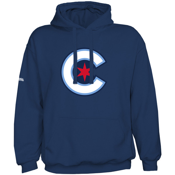 Stitches Chicago Cubs City Connect Distressed Crew Sweatshirt Small