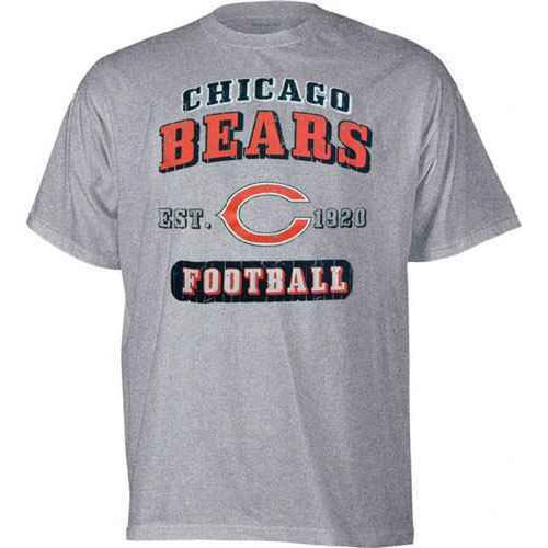 NFL Team Apparel Boys' Chicago Bears Abbreviated Grey T-Shirt