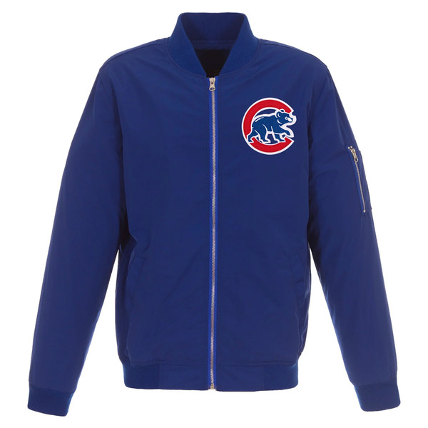 Men's Royal/White Chicago Cubs Logo Full-Zip Varsity Jacket