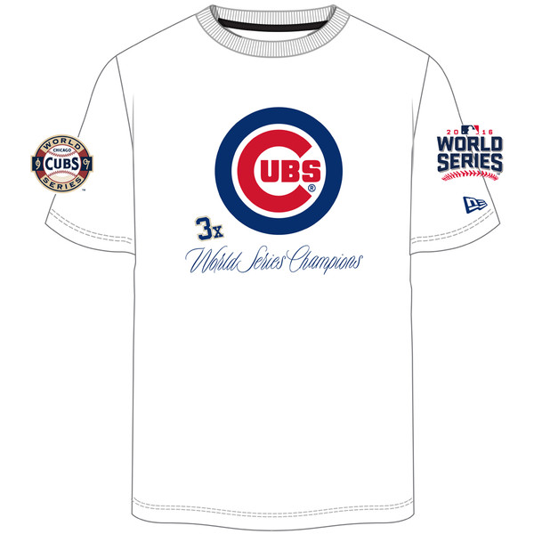 Men's Chicago Cubs New Era White Historical Championship T-Shirt