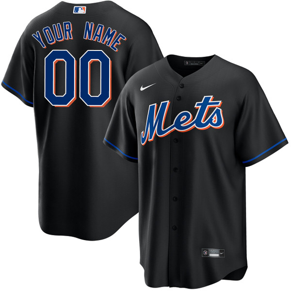 New York Mets Personalized Alternate Black Jersey by NIKE