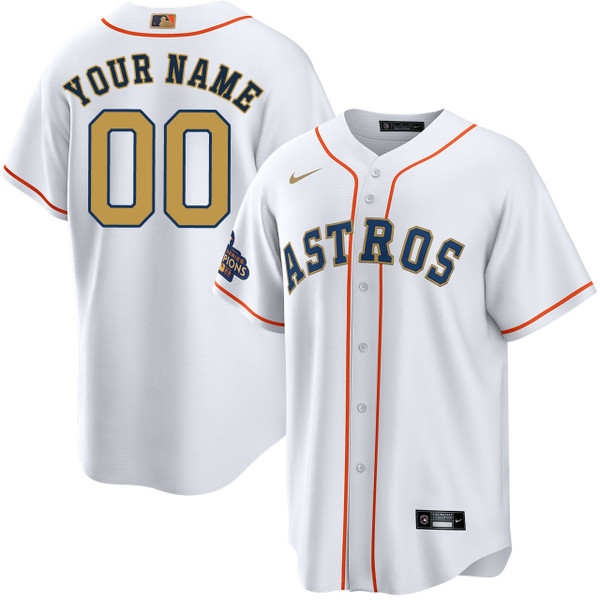 Houston Astros Personalized Home Gold Collection Jersey by NIKE