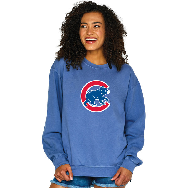 Chicago Cubs Hot Dog Crewneck Sweatshirt - Gray, Size L, Gildan MLB Baseball