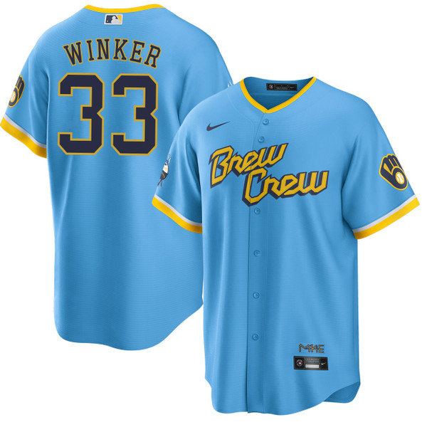 Jesse Winker Milwaukee Brewers City Connect Jersey by NIKE