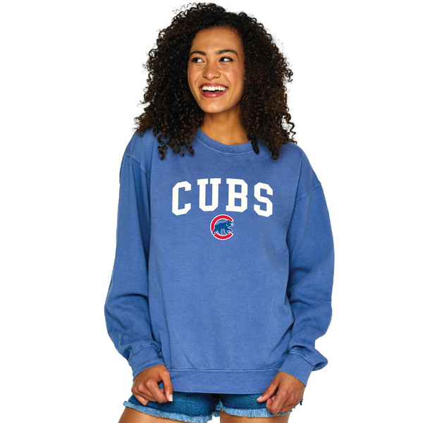 Chicago Cubs Embroidered Unisex Periwinkle Crewneck Sweatshirt by Soft as a  Grape®