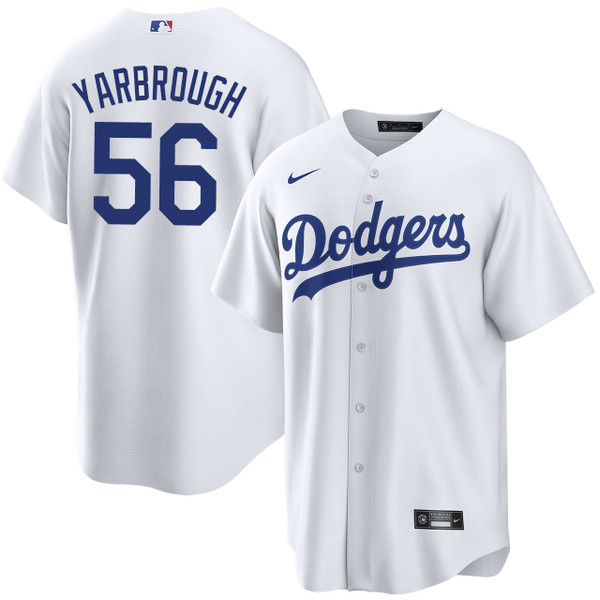 Ryan Yarbrough Men's Nike White Los Angeles Dodgers Home Replica Custom Jersey Size: Medium