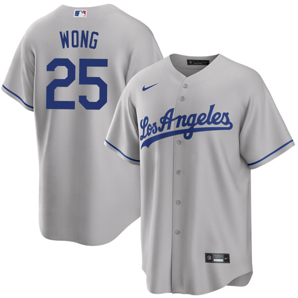 Kolten Wong Men's Nike Gray Los Angeles Dodgers Road Replica Custom Jersey Size: Extra Large