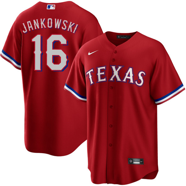 Travis Jankowski Texas Rangers Red Alternate Jersey by NIKE