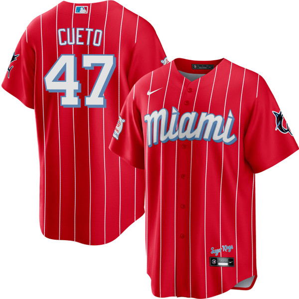 Johnny Cueto Miami Marlins City Connect Jersey by NIKE
