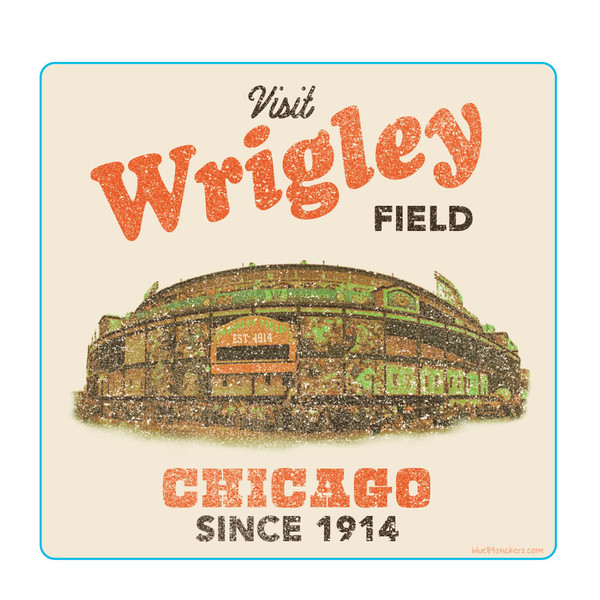 Wrigley Field Square Sticker Wrigley Field Souvenirs