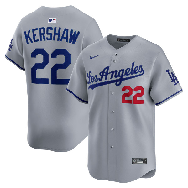 Clayton Kershaw Los Angeles Dodgers Road Limited Jersey by NIKE