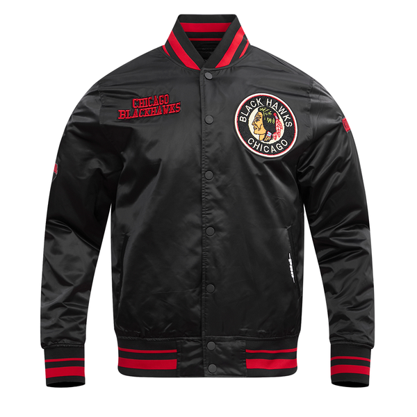 Chicago Blackhawks Retro Classic Satin FullSnap Black Jacket by Pro