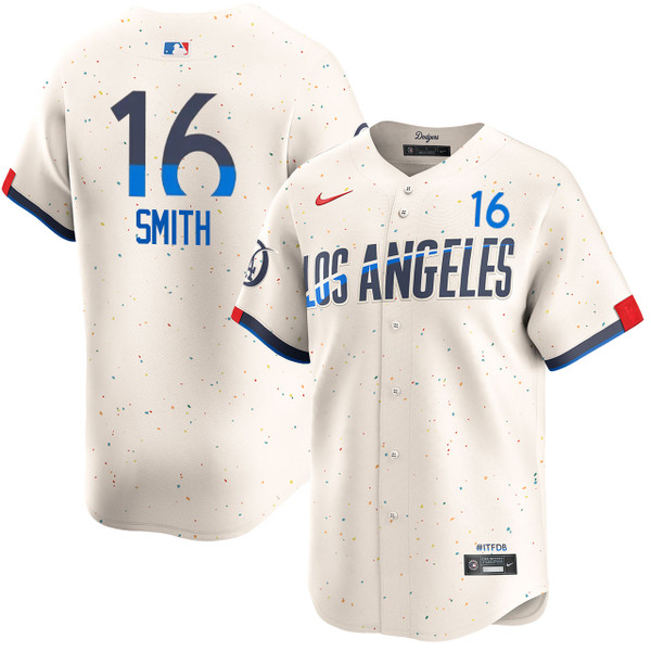Men's #16 Will Smith Los Angeles Dodgers Cream Limited 2024