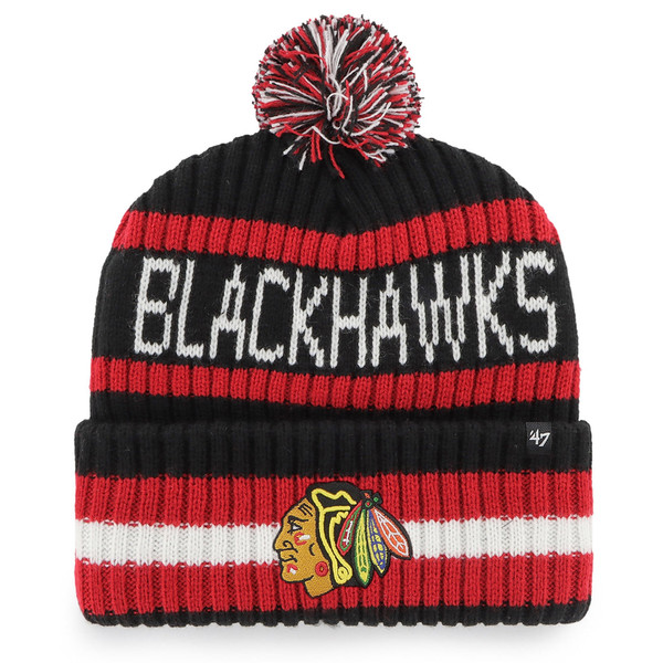 Chicago Blackhawks Bering Cuffed Pom Knit by '47® | Official NHL®