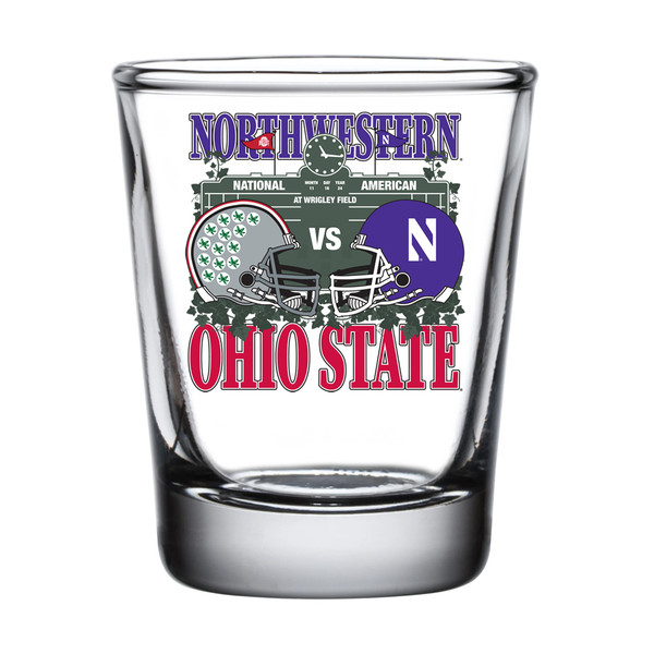 Northwestern vs Ohio State 2024 Wrigley Field Series 2 Oz. Shot Glass ...