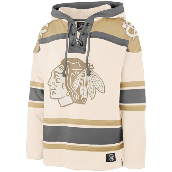 Chicago Blackhawks Cream Superior Lacer Hoodie by '47® Official NHL®