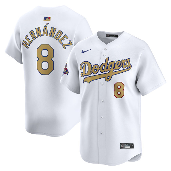まちゅ　Dodgers Hernández 8 限定版ジャージ Mサイズ Enrique Hernandez Los Angeles Dodgers Road Limited World