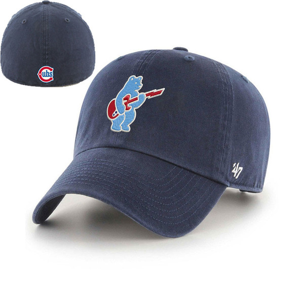 NWT \'47 Chicago Cubs Blue Pearl Logo Baseball Cap Chicago Cubs Clean Up Baseball Hat main image 3