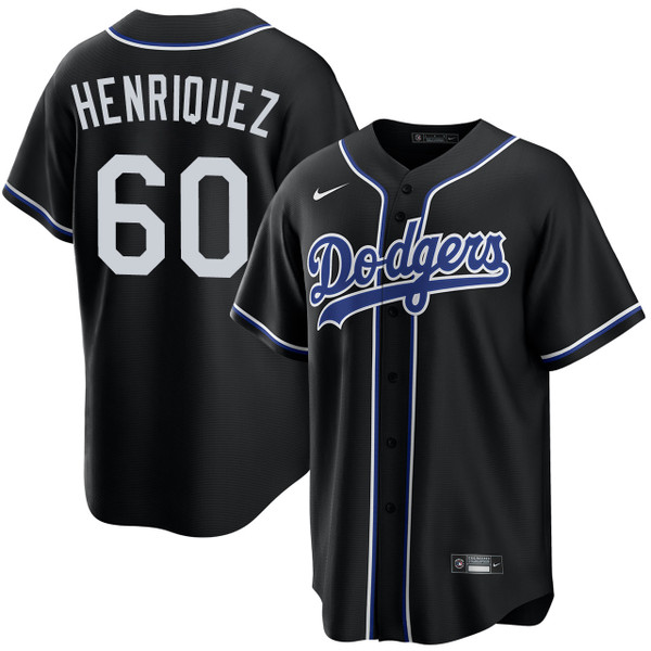 Edgardo Henriquez Los Angeles Dodgers Black Lights Out Jersey by