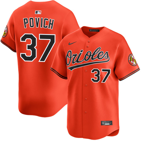 Cade Povich Baltimore Orioles Alternate Orange Limited Jersey by