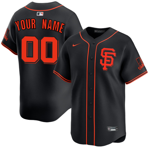 San Francisco Giants Personalized Alternate Black Limited Jersey - Main Image
