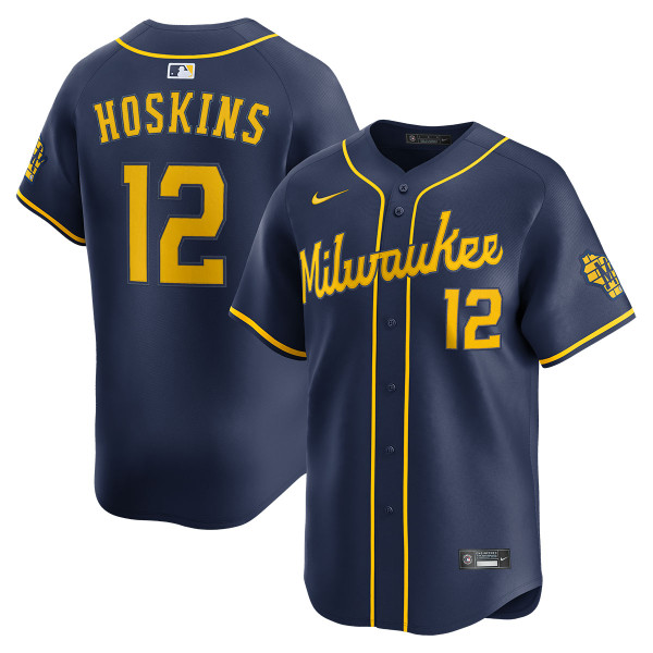 Rhys Hoskins Milwaukee Brewers Alternate Navy Limited Jersey by