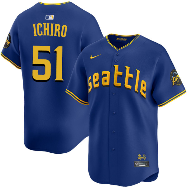 Mariners ユニフォーム FUJIWARA 1 Men's Ichiro Suzuki Navy Seattle Mariners 2006 Authentic