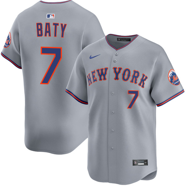 Brett Baty New York Mets Road 2025 Limited Jersey by NIKE