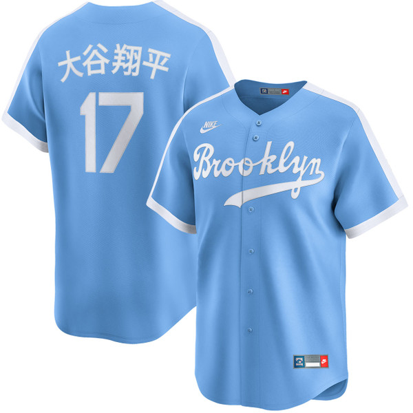 Shohei Ohtani Kanji Los Angeles Dodgers Cooperstown Brooklyn Blue