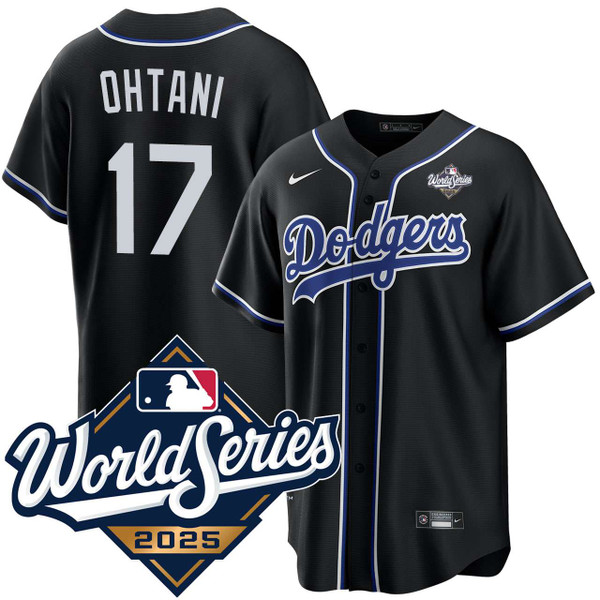 Shohei Ohtani Dodgers Black 2025 World Series Jersey by NIKE