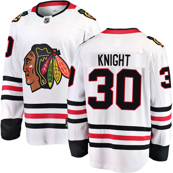 シカゴブラックホークス　オーセンティック白ジャージ Spencer Knight Chicago Blackhawks Road White 2.0 Breakaway Jersey
